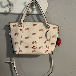 Coach Cream Bag with Strawberry Print
